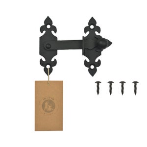 Door Latch 13 cm | Strike Shutter | Latches for Garden Architectural Gate Retro Powder Coated 3 mm Sheet Metal Black