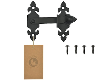 Deurvergrendeling 13 cm | Sluiter | Vergrendelingen voor tuinpoort retro gepoedercoat 3 mm plaatstaal zwart