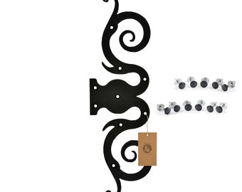 Dummy Hinges 130x450x3 mm | Decorative Hinge, Old Hinge, Ornamental Strap Hinge, Hinges for Barn Doors, Farmhouse Gates, Iron Hinges, Screws