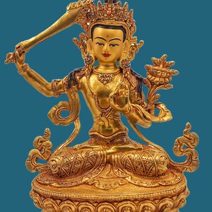 Manjushri Statue | Original Hand-carved Bodhisattva Wisdom