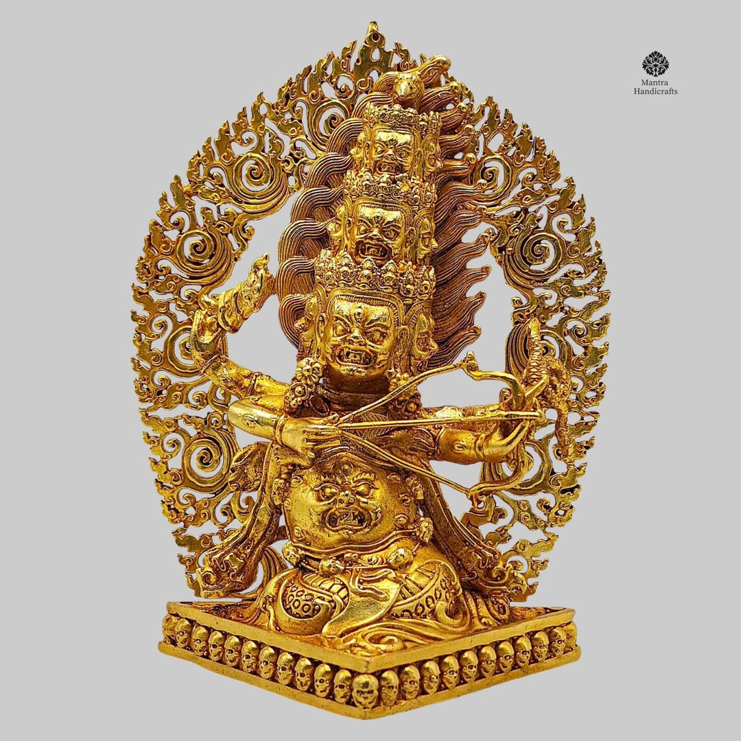 Protector Statues Rahula Statue | Tibetan Dharma Protector | 24K Gold Gilded Copper ...