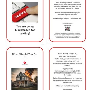 Flashcards numériques de sécurité imprimables - Que feriez-vous si ces cartes (sensibilisation à la sécurité)