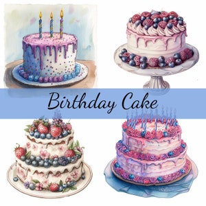 14 Geburtstagskuchen mit Kerzen, Clipart-Bundle, 14 hochwertige JPG, Craft Art, Kartenherstellung, Clip Art, digitales Papiermodell, Scrapbooking