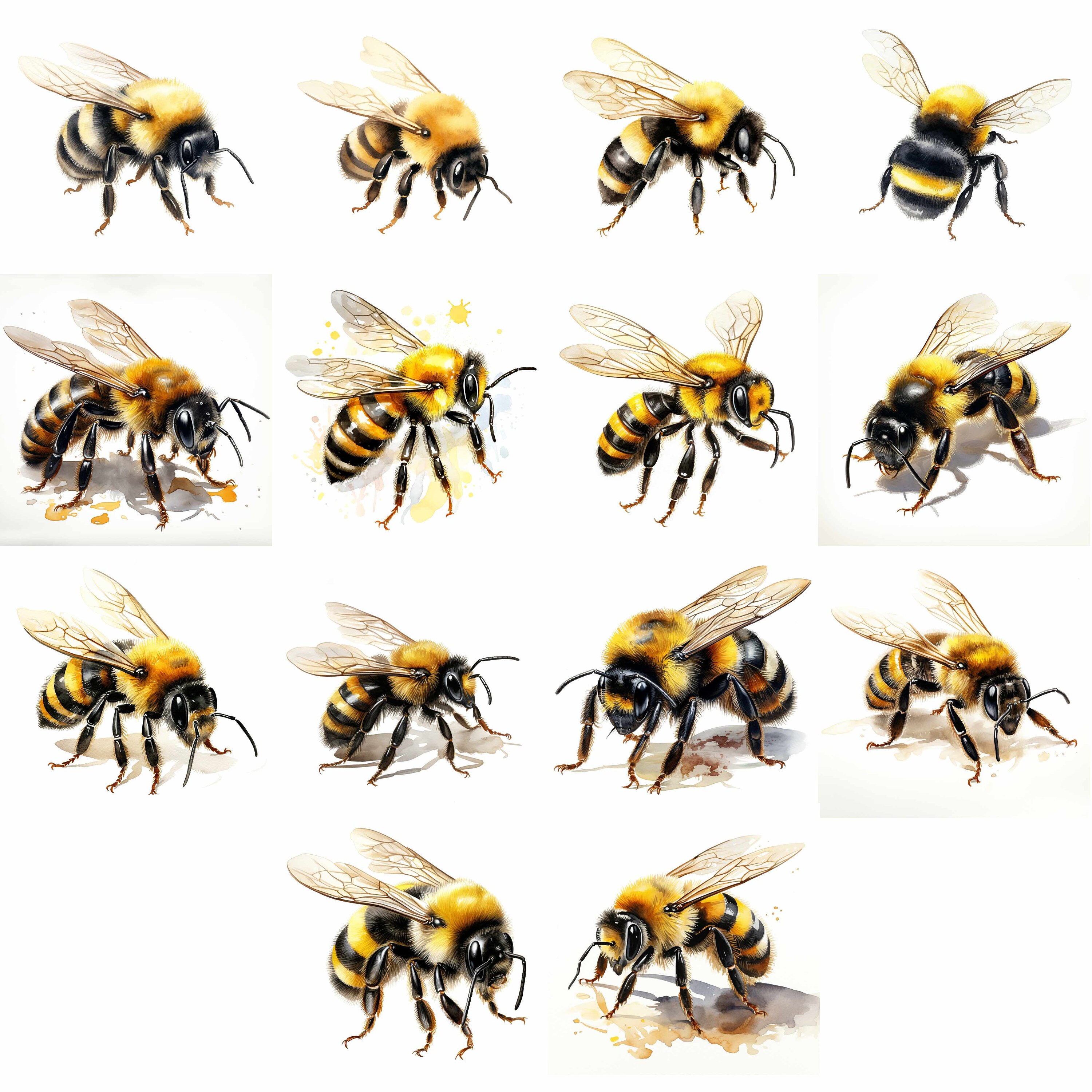 Bumblebee Bee Clipart Bundle, High-quality JPG, Craft Art, Card Making ...