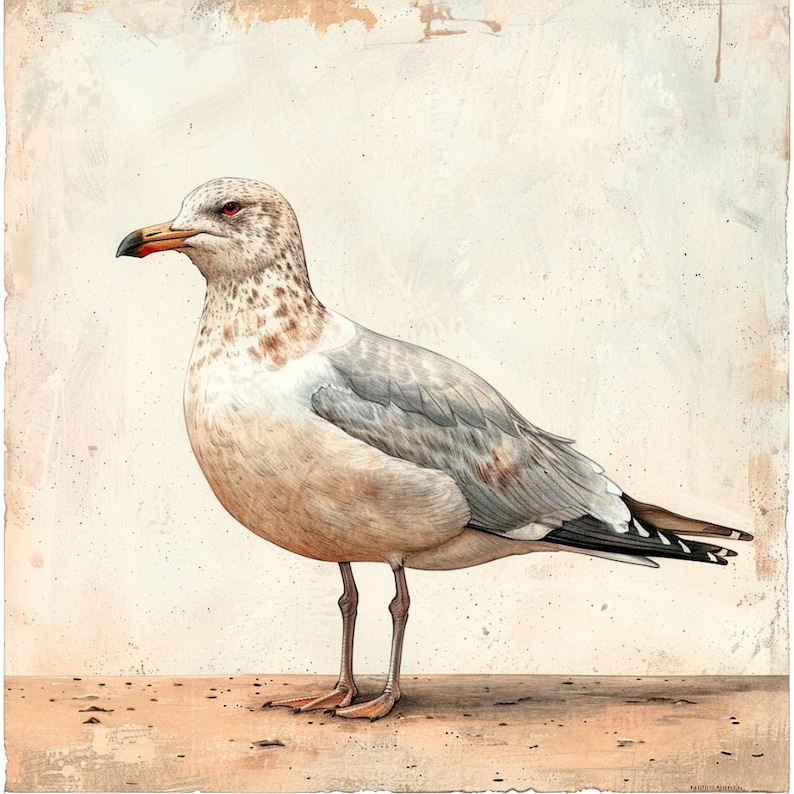 Sea Gull Bird on Beach Rock Clipart Bundle, 15 High-quality JPG, Craft ...