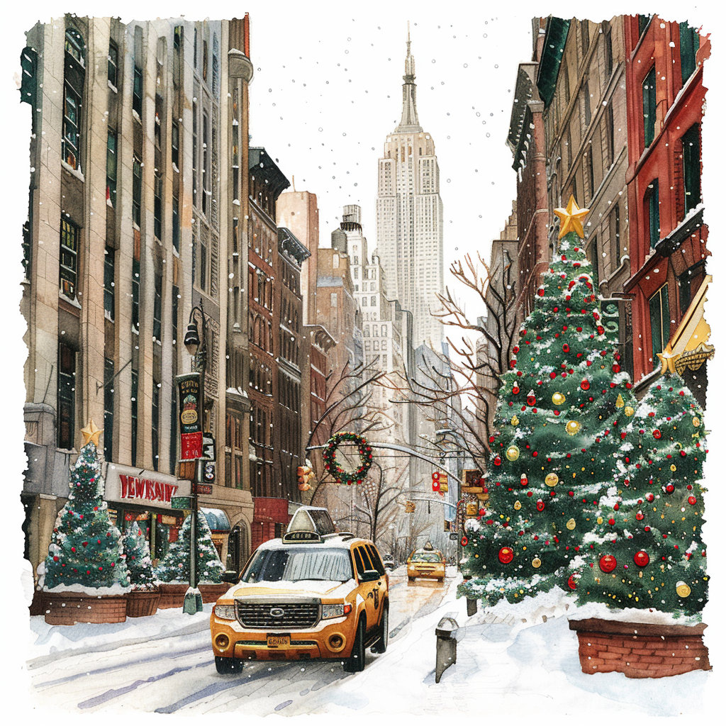 15 Christmas in New York City Clipart Bundle, 15 High