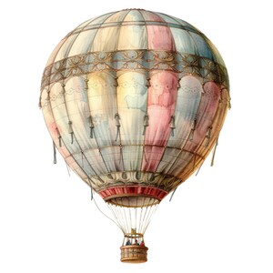 16 Vintage Hot Air Balloon Clipart Bundle, 16 High-quality JPG, Craft ...