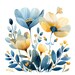 Abstract Blue and Yellow Flowers Clipart Bundle, 16 High-quality JPG ...