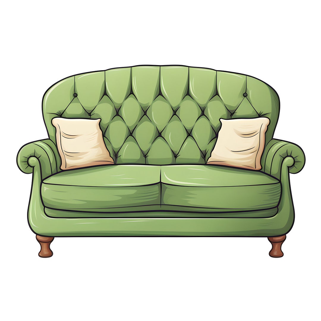 14 Couch Sofa Furniture Clipart Bundle, High-quality JPG, Furniture Art ...
