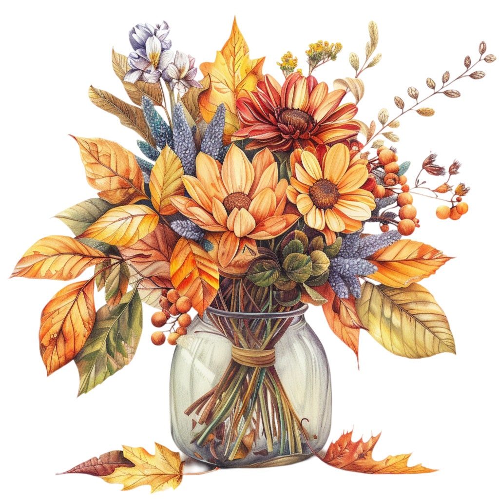 絵画 Autumn Flowers Amazon.com: Empire Art Direct Autumn Blossoms Heavily