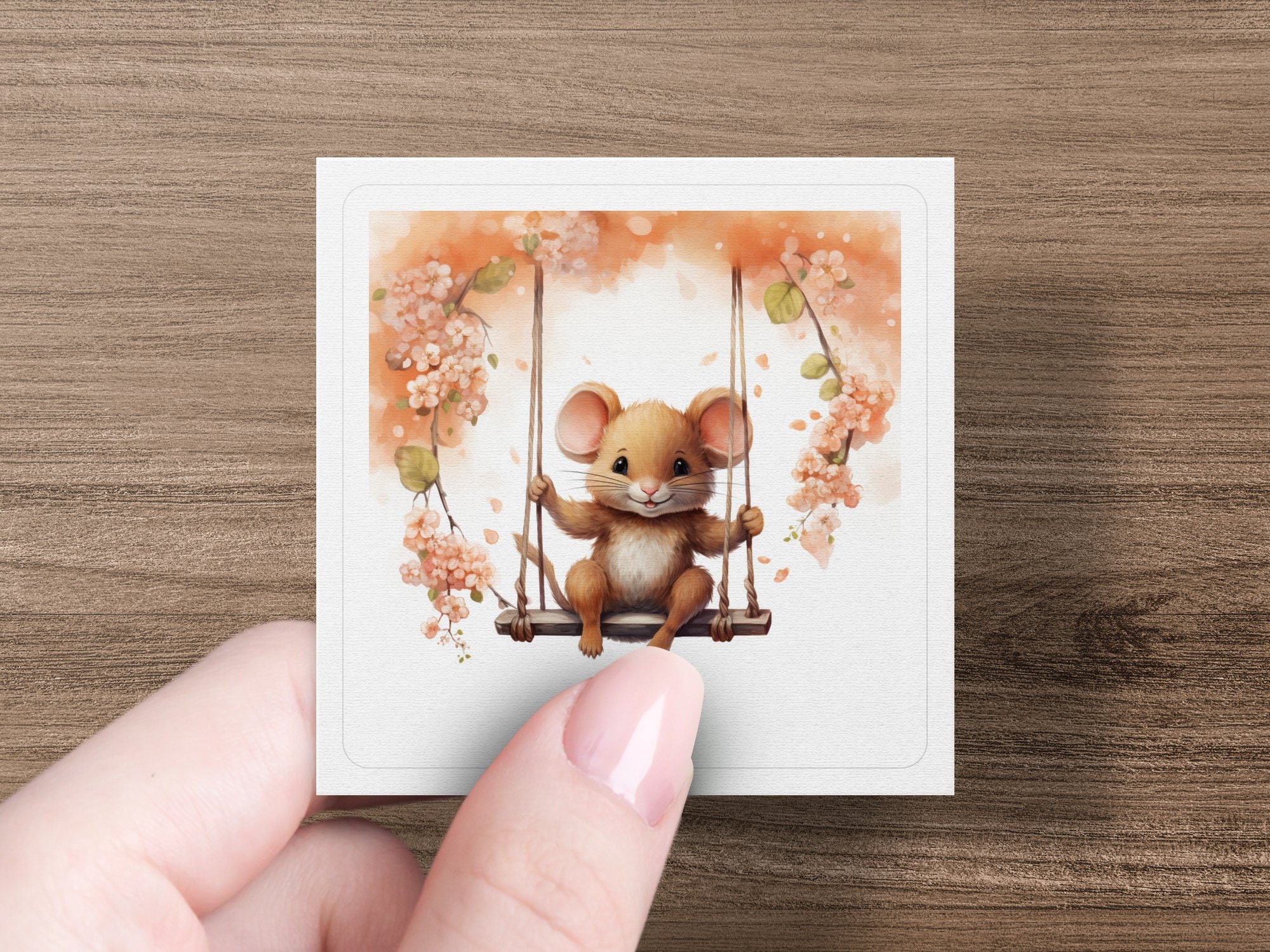 Mouse on Swing With Spring Flowers Clipart Bundle, High-quality JPG ...