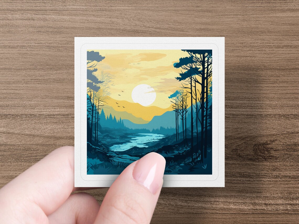 Forest Sunrise Background Clipart Bundle, High-quality JPG, Craft Art ...