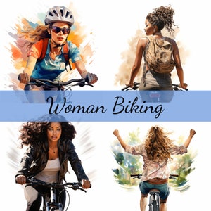 15 weibliche Fahrrad Fahrrad Clipart Bundle, hochwertige JPG, Handwerk Kunst, Kartenherstellung, Clip Art, Digitale Papiermodelle, Scrapbooking Fahrrad