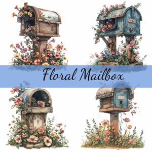 16 cassette postali con fiori clipart bundle, 16 JPG di alta qualità, artigianato, creazione di biglietti, clip art, artigianato di carta digitale, scrapbooking