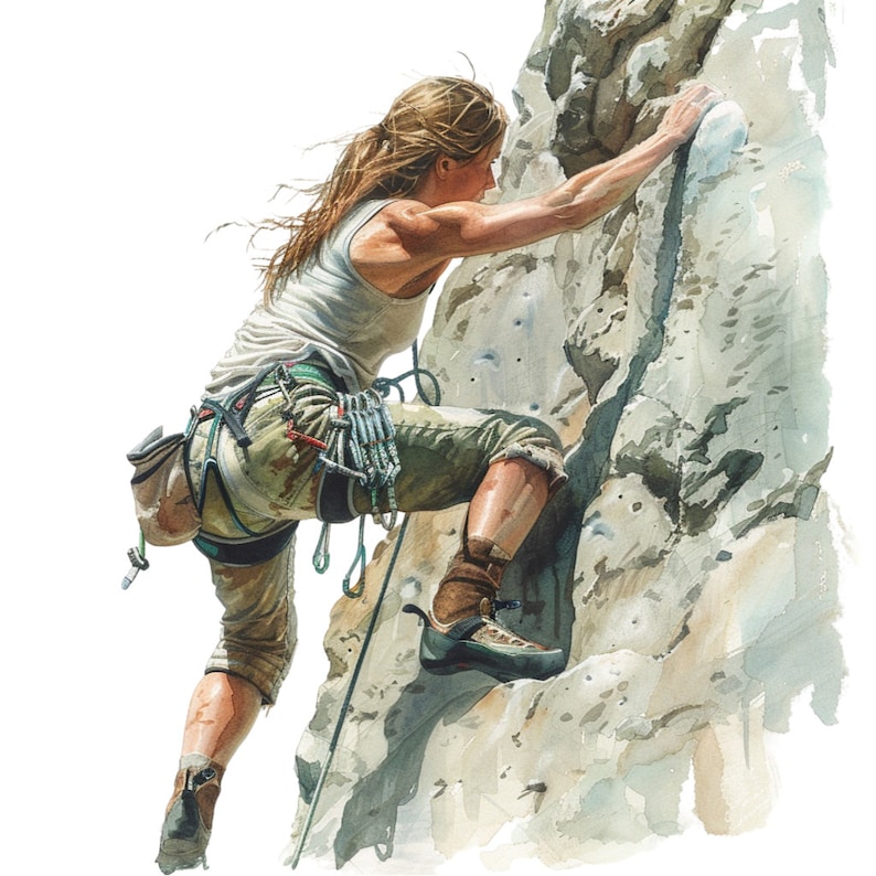 Woman Rock Climbing Clipart Bundle, 16 High-quality JPG, Craft Art ...