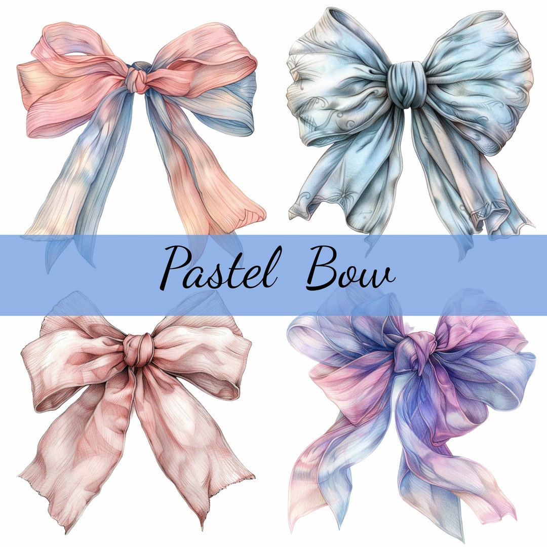 Hand Painted Pastel Crayon Large Bow main image 1
