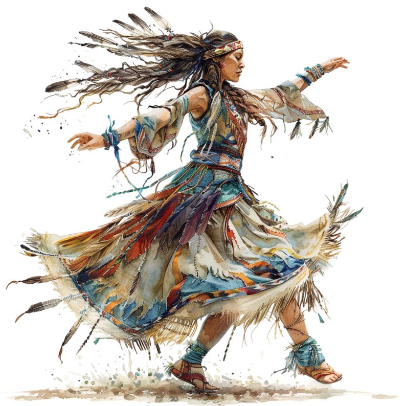 16 Native Amerian Indian Dancer Clipart Bundle, 16 High-quality JPG ...