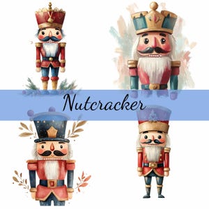 Pacote de 12 clipart de Natal de quebra-nozes 12 PNG transparente para download, criação de cartões, clip art, artesanato em papel digital, scrapbooking