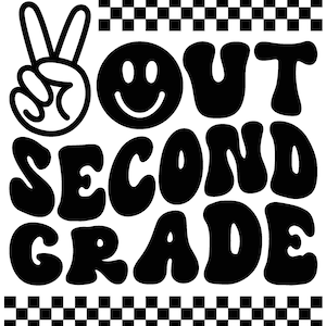 Peace Out 2nd Grade / Second Grade | - Last Day Of School | - DTF Print, Heat Transfer, Ready To Press | T-shirt Transfers, Direct to Film
