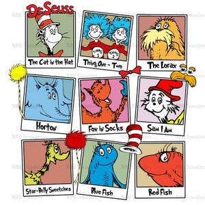 DTF Transfer | Dr Seuss Roster | DTF Transfer, DTF Print, Heat Transfer, Ready To Press, Dr Seuss Day