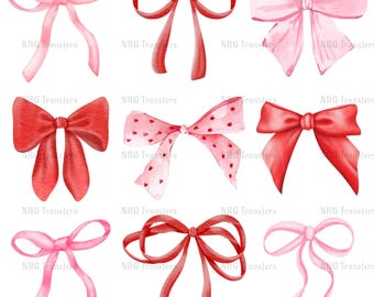 DTF Transfer | Valentines Coquette Bows & Ribbons | DTF Print, Heat Transfer, Ready To Press | T-shirt Transfers, Direct to Film, Fast Ship