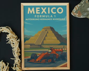 Mexican Grand Prix F1 Art Print: Autodromo Hermanos Rodriguez (Digital Download)