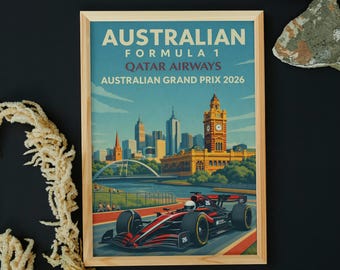 Formula 1 Qatar Airways Australian Formula 1 Grand Prix 2026 Poster - Melbourne Albert Park Circuit Race Track Art (Digital Download)