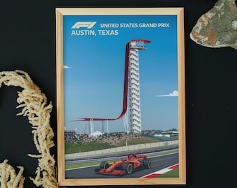 US Grand Prix F1 Poster: Austin COTA Race Track Art (Digital Download)