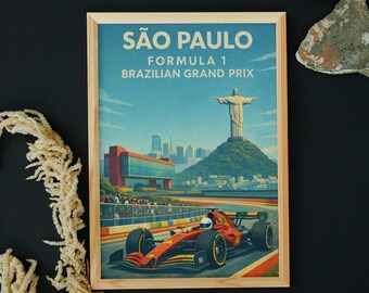Sao Paulo Grand Prix F1 Poster: Grande Premio de Sao Paulo Brazil Formula 1 Race Track Art (Digital Download)