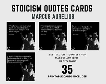 35 Marcus Aurelius Stoic Quotes Cards (35 Best Marcus Aurelius Quotes) | Stoicism Quotes | Stoic Quotes | Stoicism Card | Stoic Meditations
