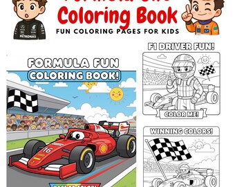 Formula 1 Fun Coloring Book for Kids - Printable Racing Adventure! - F1 Coloring Pages Fun Kids Activity Learn About Formula 1 Through Play!