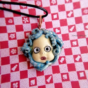 Creepy Doll Face Necklace: Tentacle Octopus Pendant
