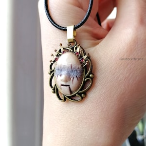 Creepy Doll Face Necklace: Horror Victorian Pendant