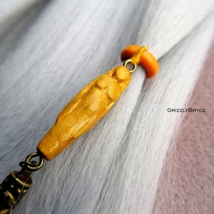 Dreadlocks Viking style hair accessory Hair accessories Bead Hair cuff Goddess Feathers Bohemian, hippy handmade jewelry Wood accessories