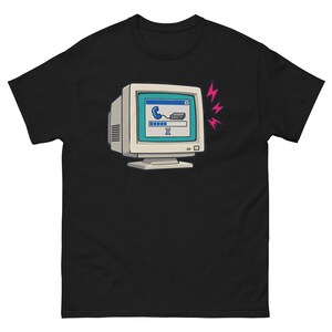 Dial-Up Internet T-Shirt, 90s Computer Nostalgia Tee, Retro Internet Shirt, CRT Modem Graphic T-Shirt, Geek Gift