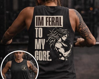 Medusa Gym Tank Top for Women, Feralcore Workout Shirt, Womens Muscle Tank, Graphic Fitness Tank, Weightlifting Shirt, Aesthetic Gym Wear