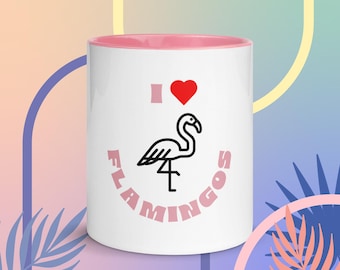 Flamingo Mug with Colour Inside