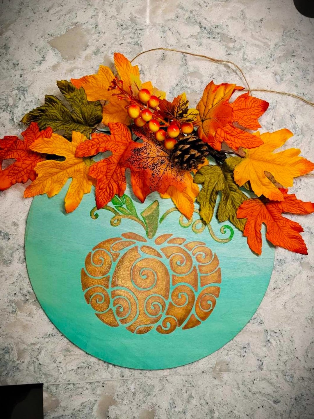 Pumpkin Autumn 12 Wooden Door / Wall Hanger Etsy