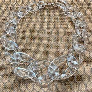 Resin Glossy Translucent Acrylic Chunky Chain Link Statement Necklace with extenders