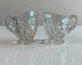 Nachtmann Anglia - Paire de pots à lait en cristal vintage allemands en verre taillé