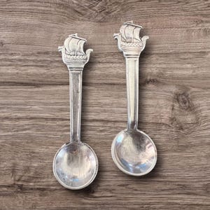 Sterling Sweden Vasa Ship zoutlepels, paar