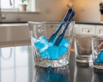 vintage Princess House Heritage seau à glace en cristal floral gravé en verre taillé