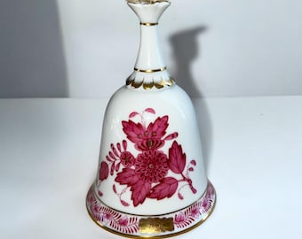 Herend Table Bell Apponyi Floral and Gold Plated Design Vintage