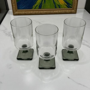 Vintage Federal Glass Nordic Glasses: MCM Midnight Smoke Set of 6