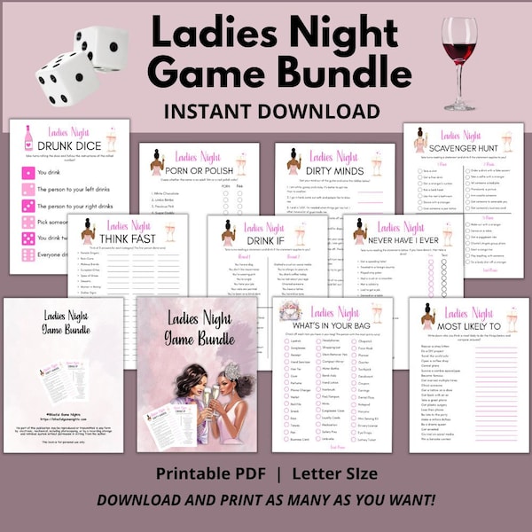 Ladies Night 10 Game Bundle | Ladies Night Out | Girls Night Out | Ladies Night Games | Dirty Minds Game |