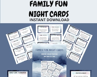 Family Fun Night Cards | Family Activity Idea Cards | Printable Family Activities Cards | Family Activity Cards | Family Indoor Activities |