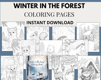 Winter In The Forest Coloring Pages | Winter Coloring Pages | Printable Coloring Pages | Winter Animals Coloring Pages | 30 Coloring Pages