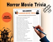 Halloween Horror Movie Trivia Game, Halloween Party Game, Scary Movie Trivia, Spooky Party Game, Movie Party Trivia Game, Halloween Trivia