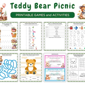 Teddy Bear Picnic, Picnic Games, Teddy Bear Activities, Picnic Activities for kids, Preschool Activities, Kindergarten Summer Picnic Games