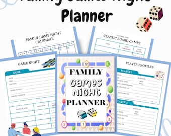 Family Game Night Planner | Family Activities | Party Planning | Family Games